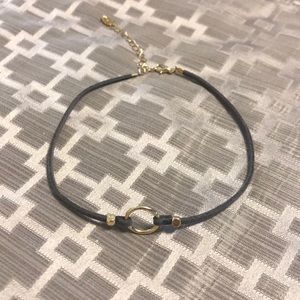 Adjustable gray choker necklace